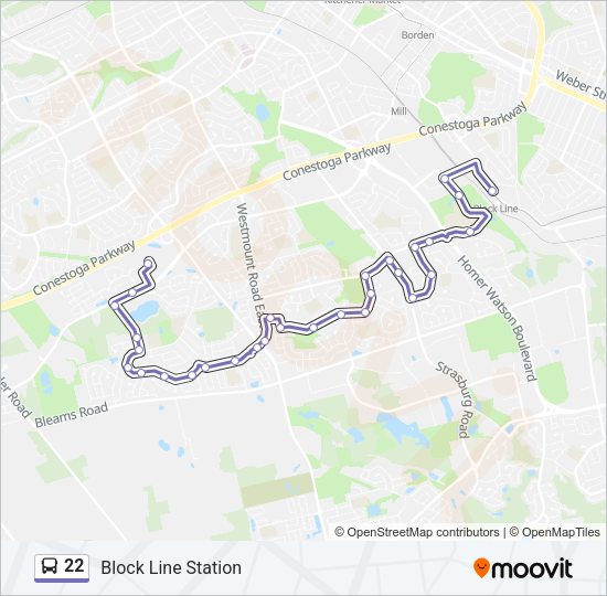 22 Bus Line Map