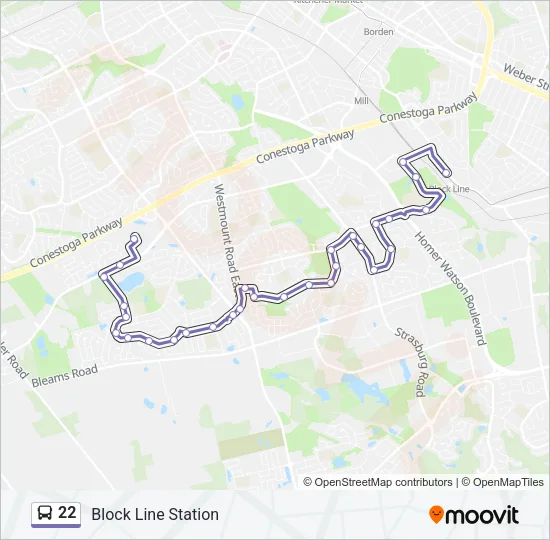 22 Bus Line Map