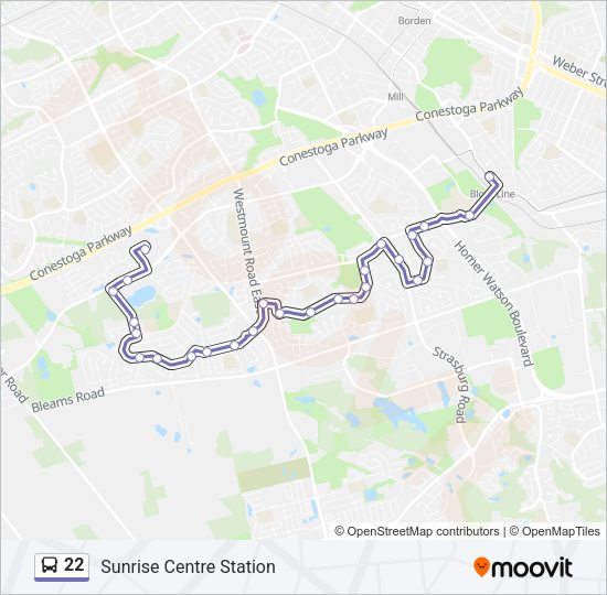 22 Bus Line Map