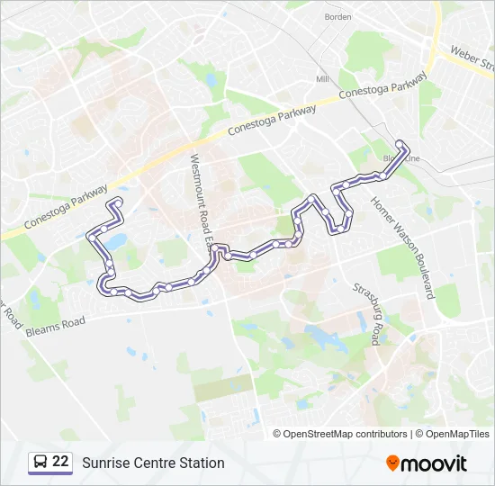 22 Bus Line Map