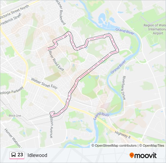 23 bus Line Map