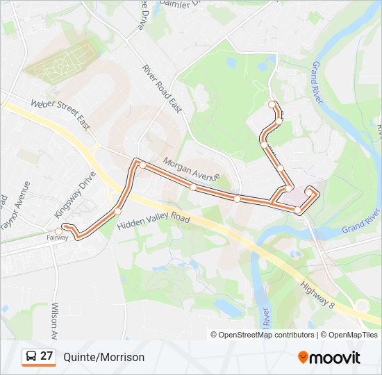 27 Bus Line Map