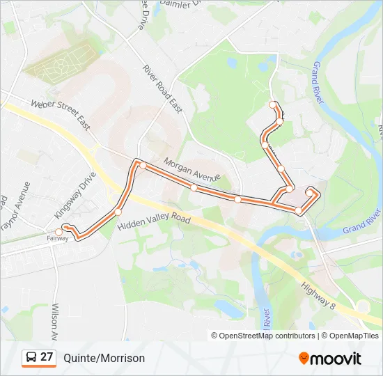 27 Bus Line Map