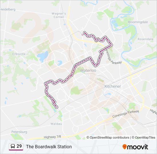 29 Bus Line Map