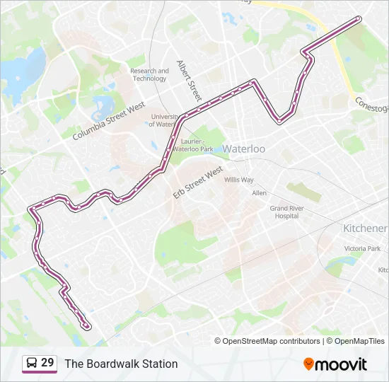 29 Bus Line Map
