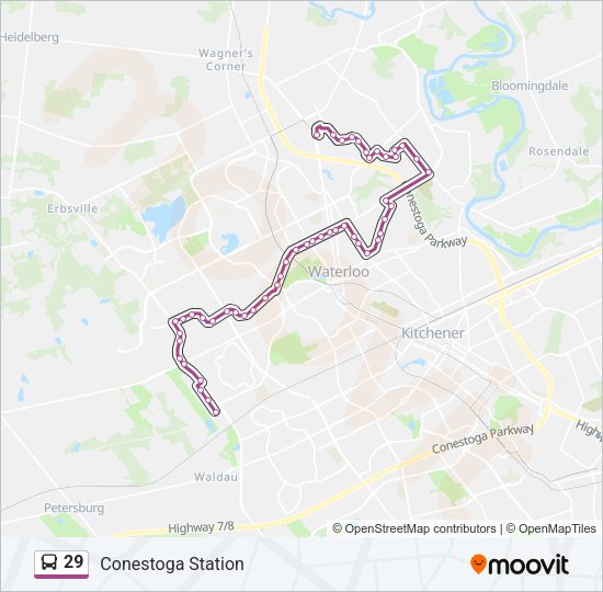 29 Bus Line Map