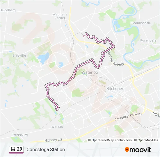 29 Bus Line Map
