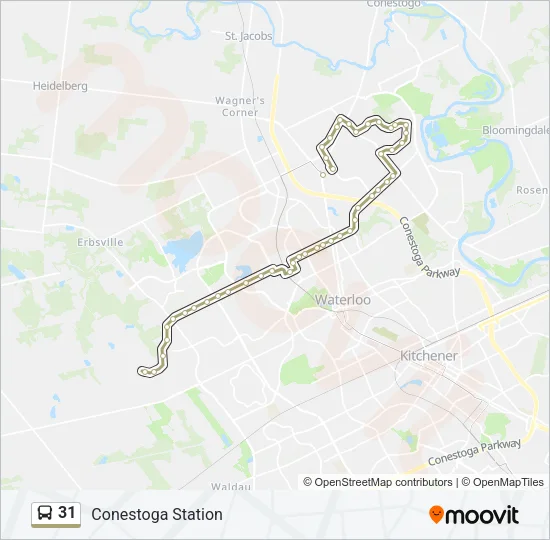 Plan de la ligne 31 de bus