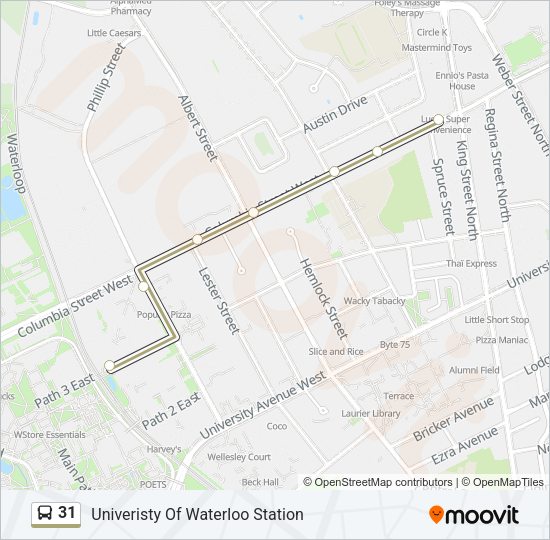 31 Bus Line Map