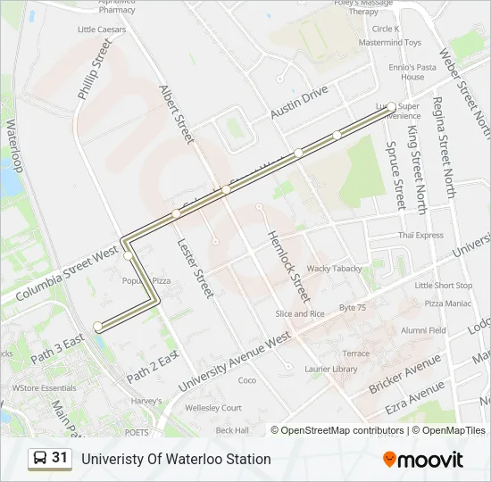 31 Bus Line Map
