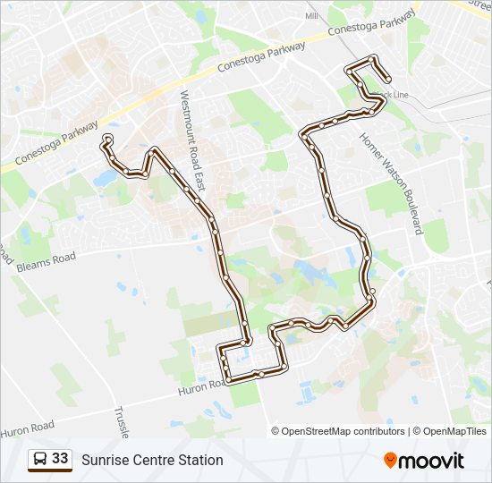 33 Bus Line Map