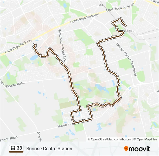 33 Bus Line Map