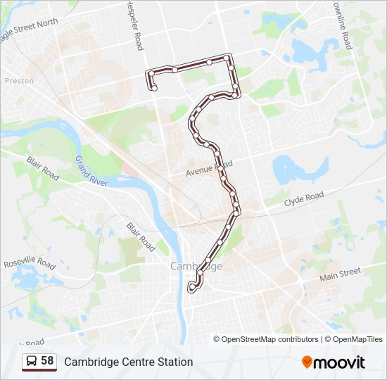 58 Bus Line Map