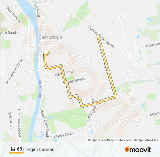 63 Bus Line Map