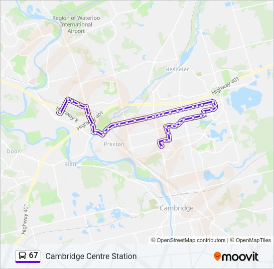 67 Bus Line Map