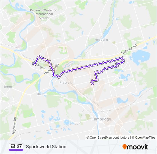 67 Bus Line Map