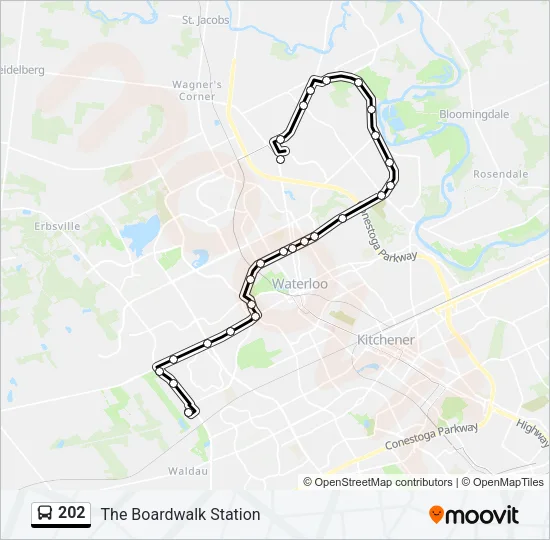 202 Bus Line Map