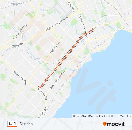 1 Bus Line Map