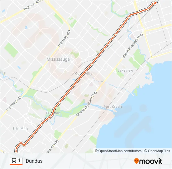 1 Bus Line Map