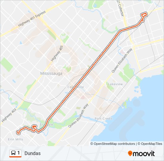 1 Bus Line Map