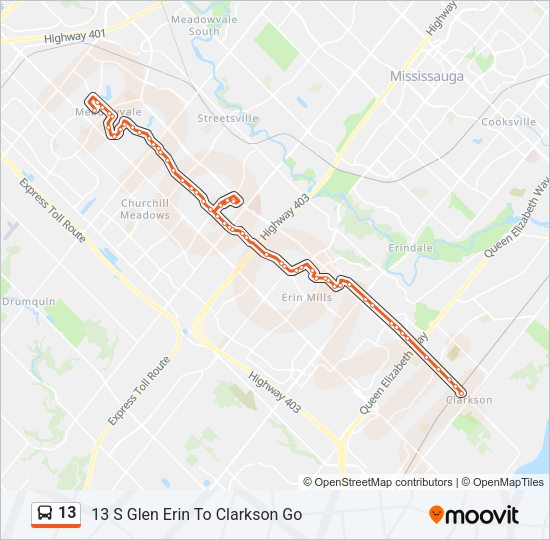 13 Bus Line Map