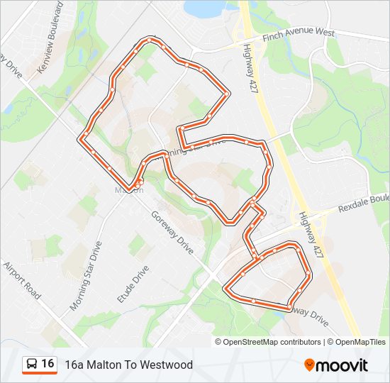 16 Bus Line Map