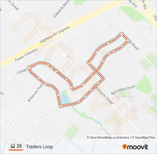 25 Bus Line Map