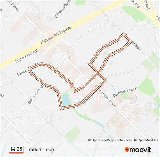 25 Bus Line Map