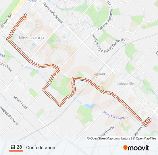 28 Bus Line Map