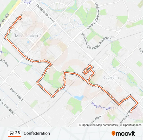 28 Bus Line Map