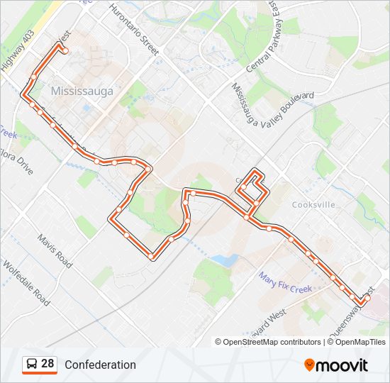 28 Bus Line Map