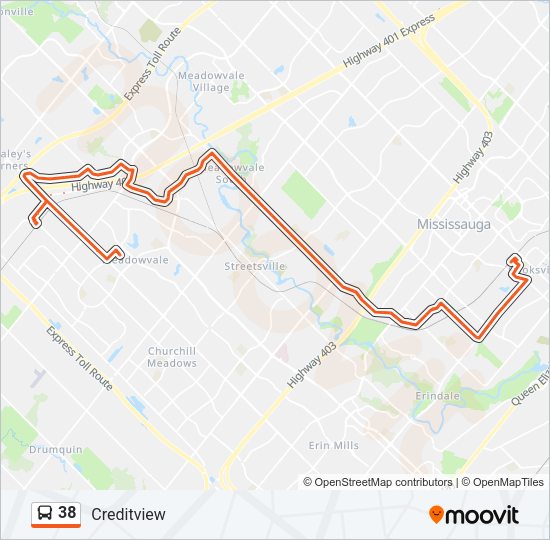 38 Bus Line Map