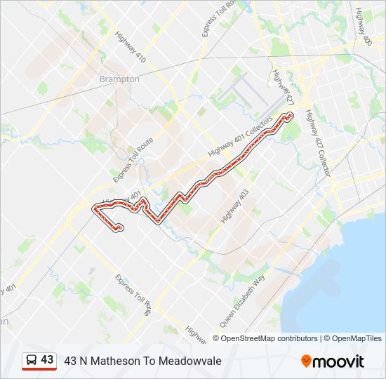 43 Bus Line Map