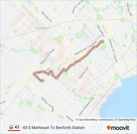 43 Bus Line Map