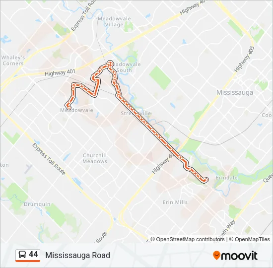 44 Bus Line Map