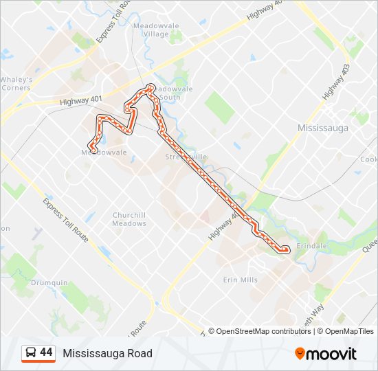 44 Bus Line Map