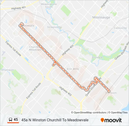 45 Bus Line Map