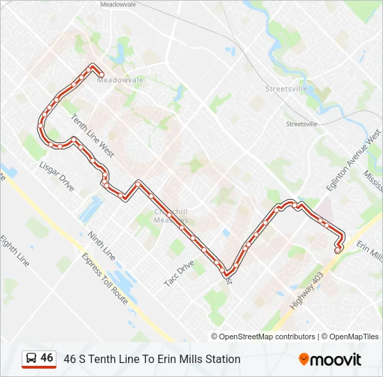 46 Bus Line Map