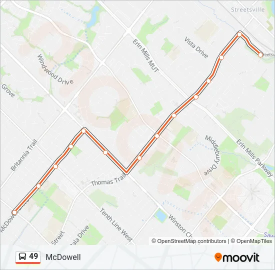 49 Bus Line Map