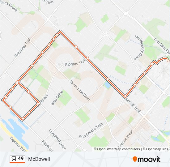 49 Bus Line Map