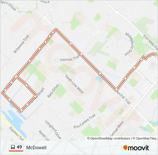 49 Bus Line Map