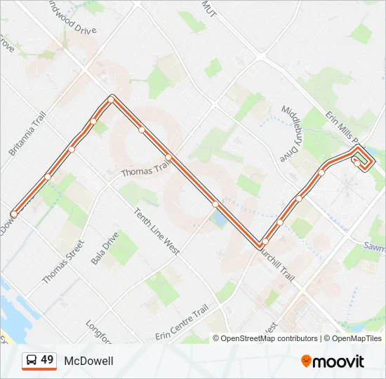 49 Bus Line Map