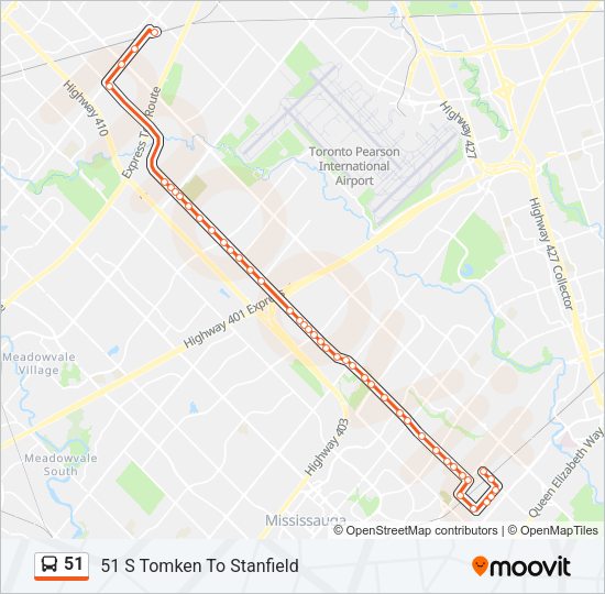 51 bus Line Map