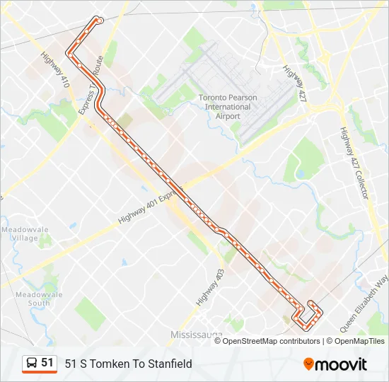 51 Bus Line Map