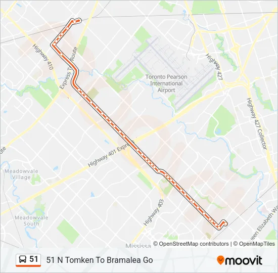 51 Bus Line Map