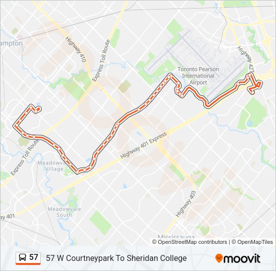 57 Bus Line Map