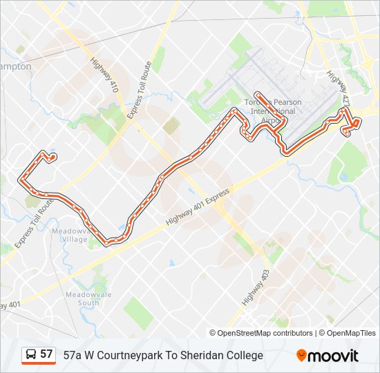 57 Bus Line Map