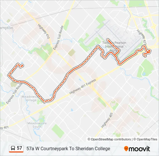 57 Bus Line Map