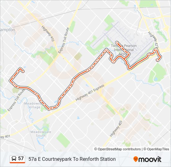 57 Bus Line Map