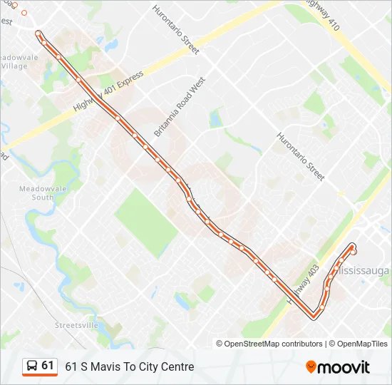 61 Bus Line Map